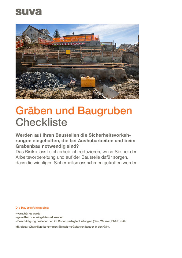 Checkliste: Damit Gruben und Gräben keine Falle werden 