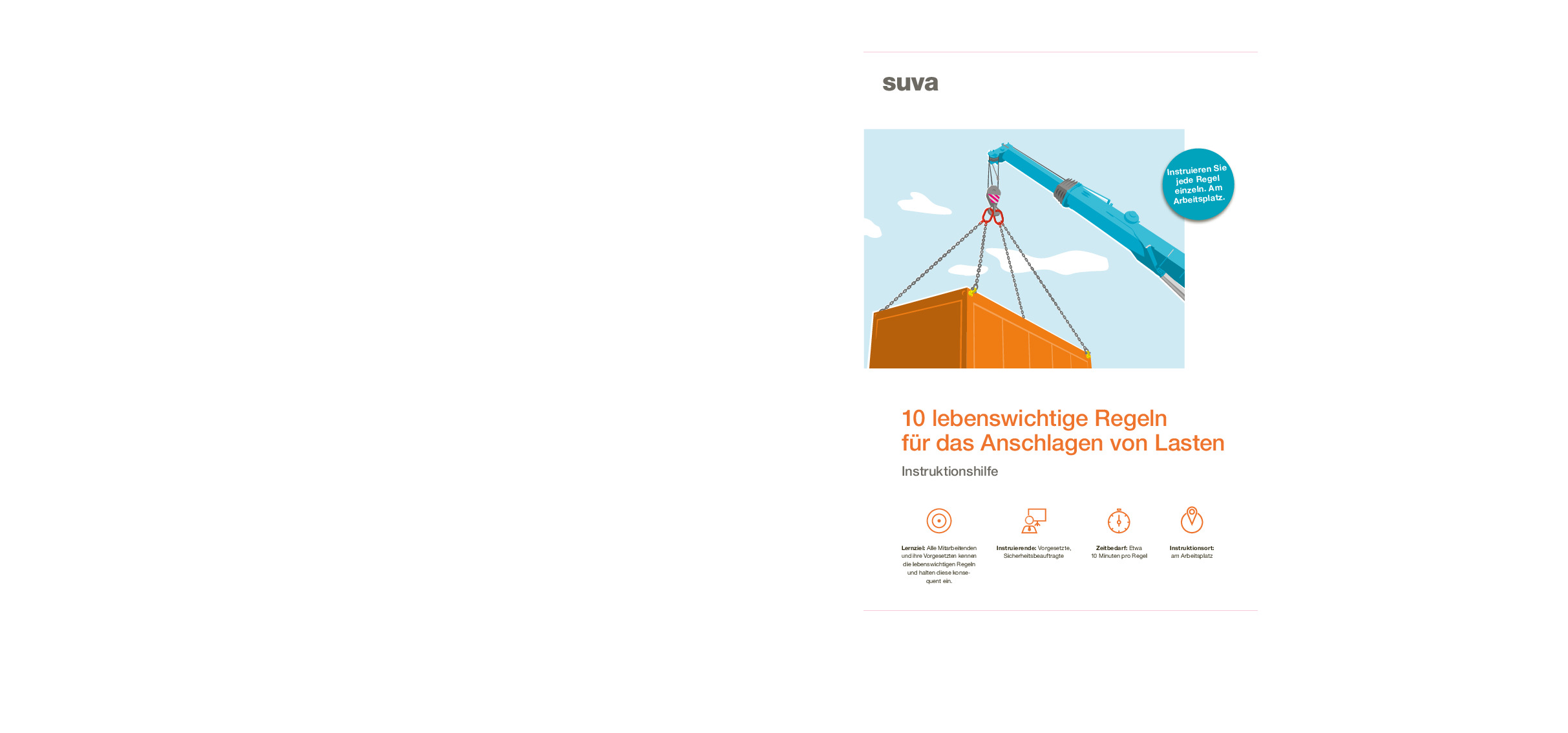 10 lebenswichtige Regeln für das Anschlagen von Lasten