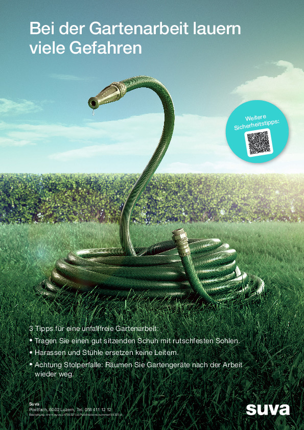 Gefahren bei der Gartenarbeit – Plakat