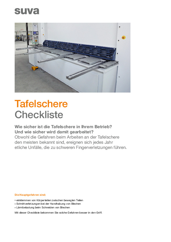 Checkliste: Tafelschere