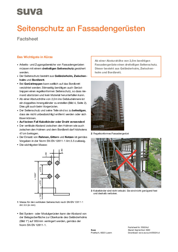 Vorgaben für einen korrekten Seitenschutz am Baugerüst