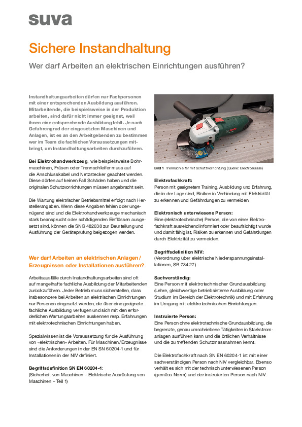 Wer darf an elektrischen Einrichtungen arbeiten?