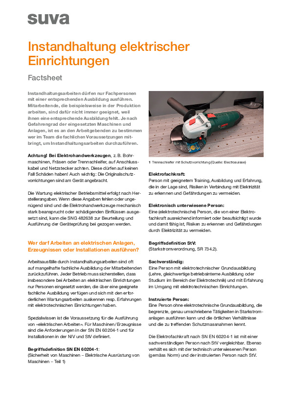Wer darf an elektrischen Einrichtungen arbeiten?