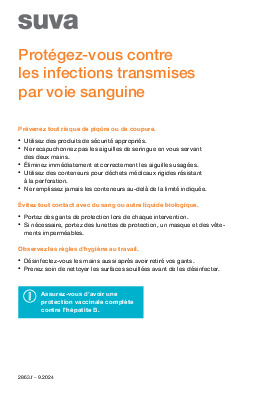 Évitez les maladies infectieuses transmises par voie sanguine