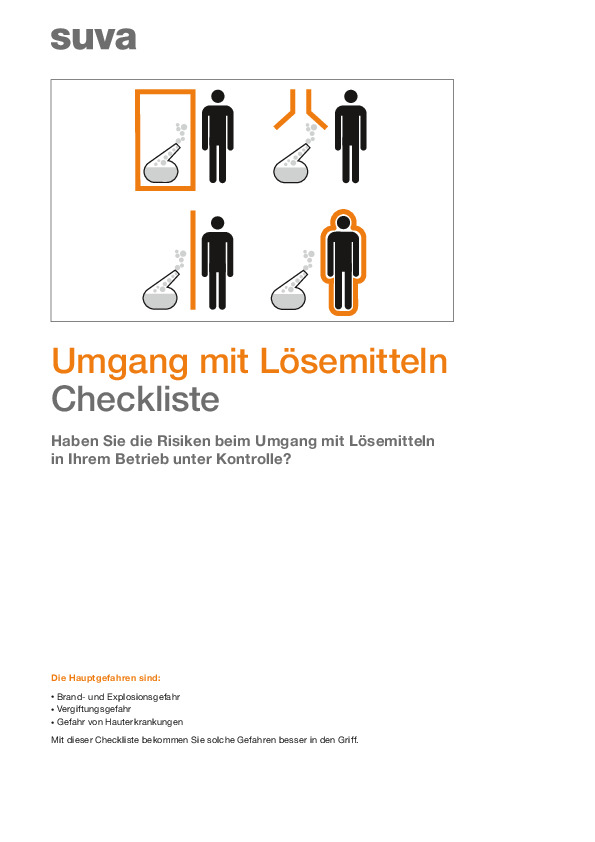 Checkliste: Umgang mit Lösemitteln