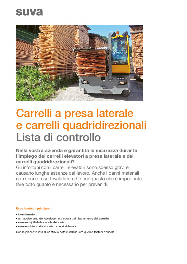Lista di controllo Carrelli elevatori: meno infortuni