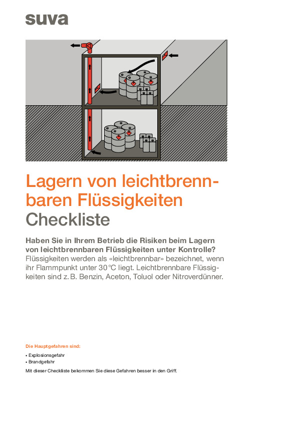 Lagern Sie leichtbrennbare Flüssigkeiten richtig?