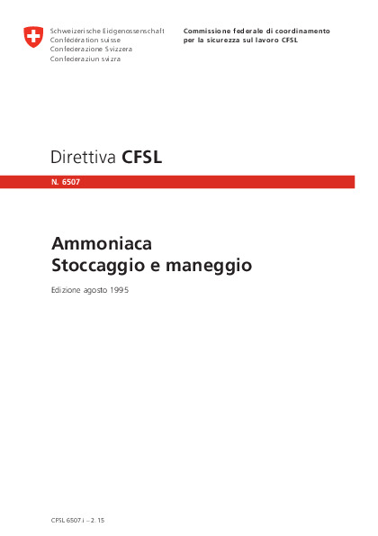 Ammoniaca - Stoccaggio e maneggio (CFSL)