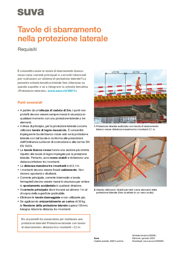 Le tavole di sbarramento rosse e bianche sono consentite nella protezione laterale?