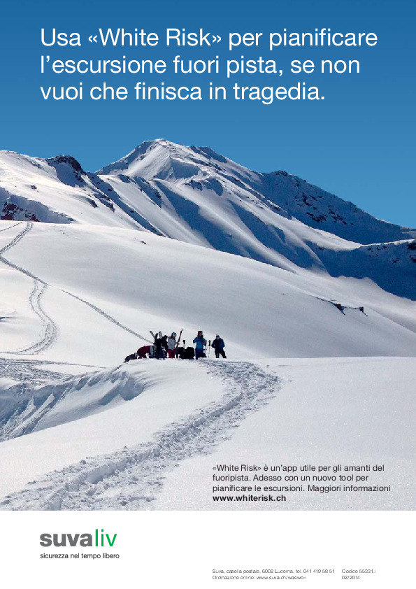 Manifesto White Risk: escursioni invernali intelligenti