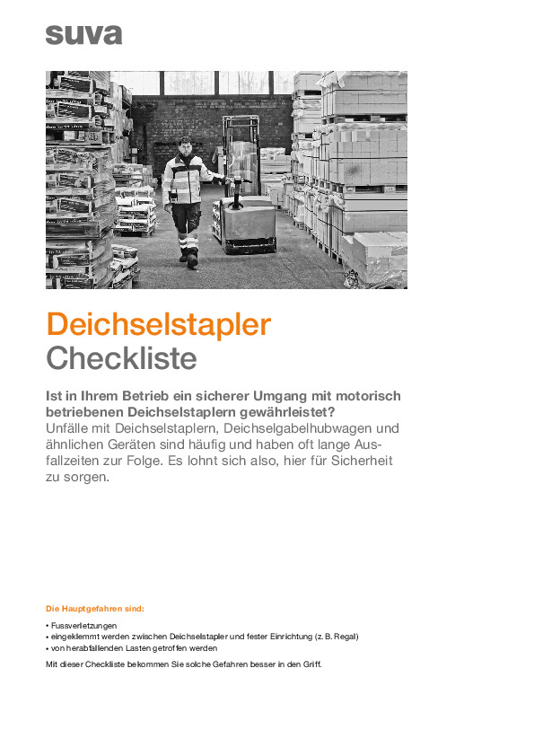 Checkliste: Mit Deichselstaplern sicher arbeiten