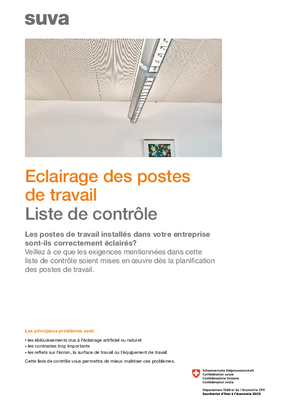 Le bon éclairage pour chaque poste de travail