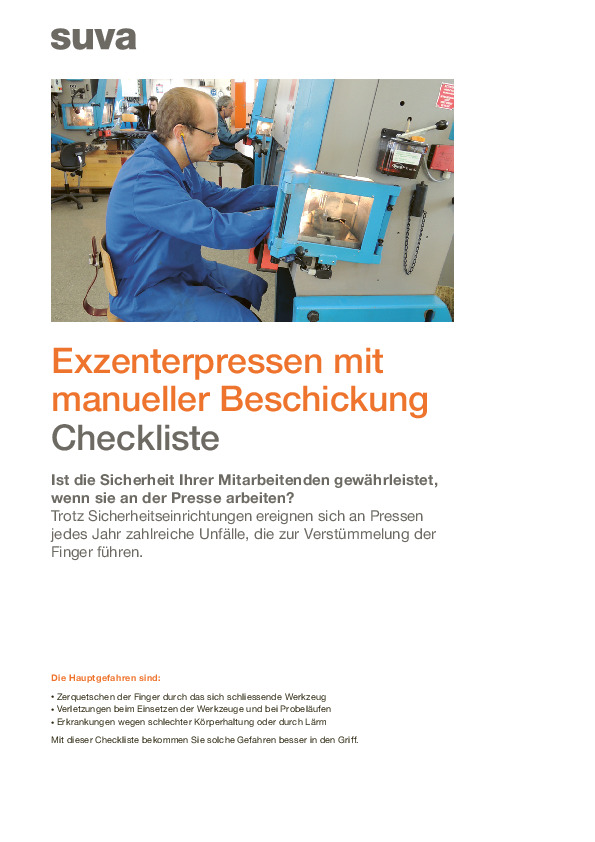 Bei jedem Hub - alles gut? Sichere Arbeit an der Presse