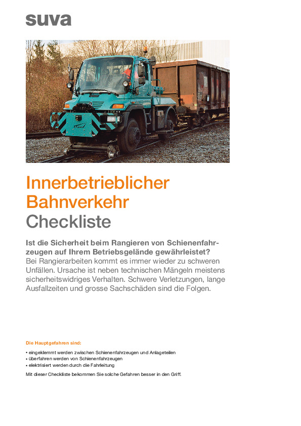 Innerbetrieblicher Schienenverkehr (Checkliste)