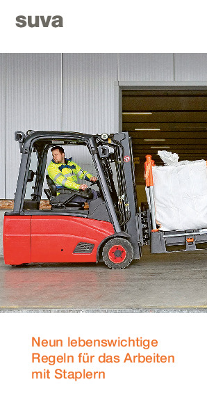 Prospekt lebenswichtige Regeln: Arbeiten mit Staplern