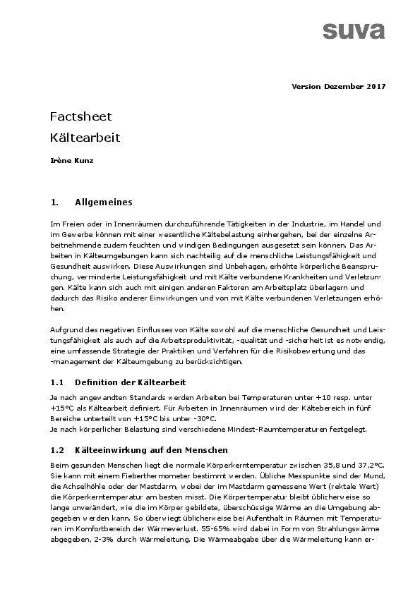 Bei Kälte arbeiten: Auswirkungen für die Gesundheit