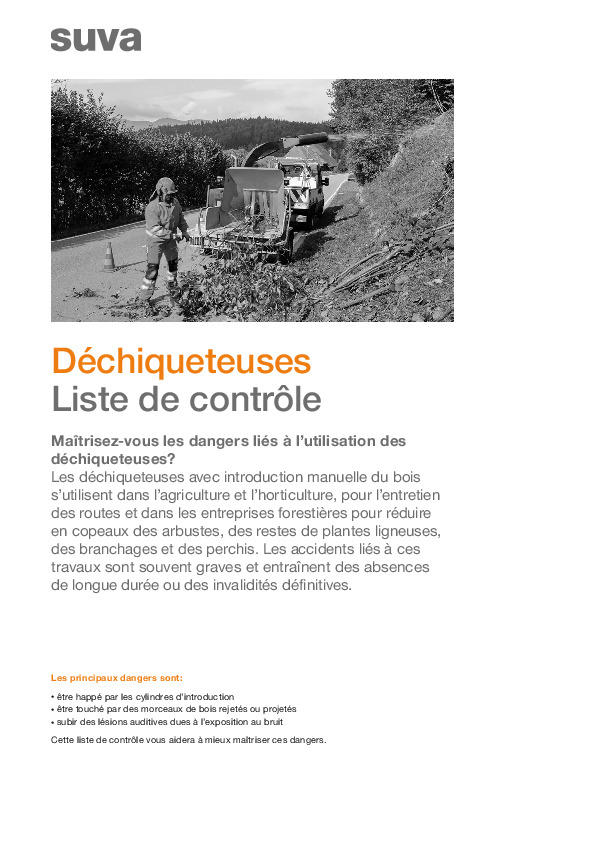 Utilisation sûre des broyeurs de végétaux et déchiqueteuses