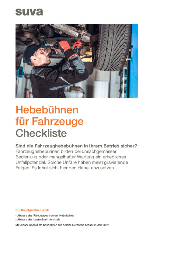 Checkliste: Sicher arbeiten mit der Kfz-Hebebühne