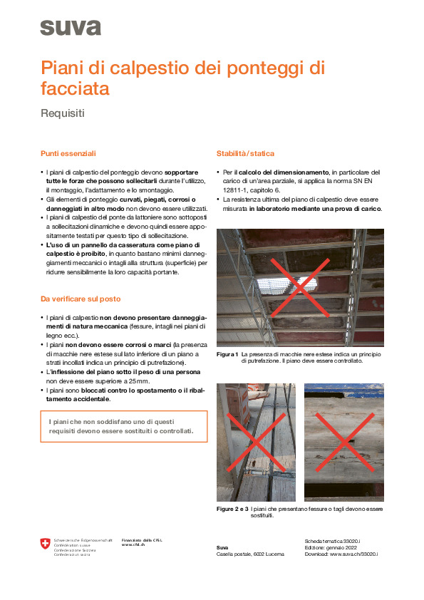 Solo i piani di calpestio intatti sono sicuri