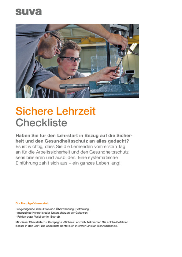 Damit die Lernenden sicher arbeiten können