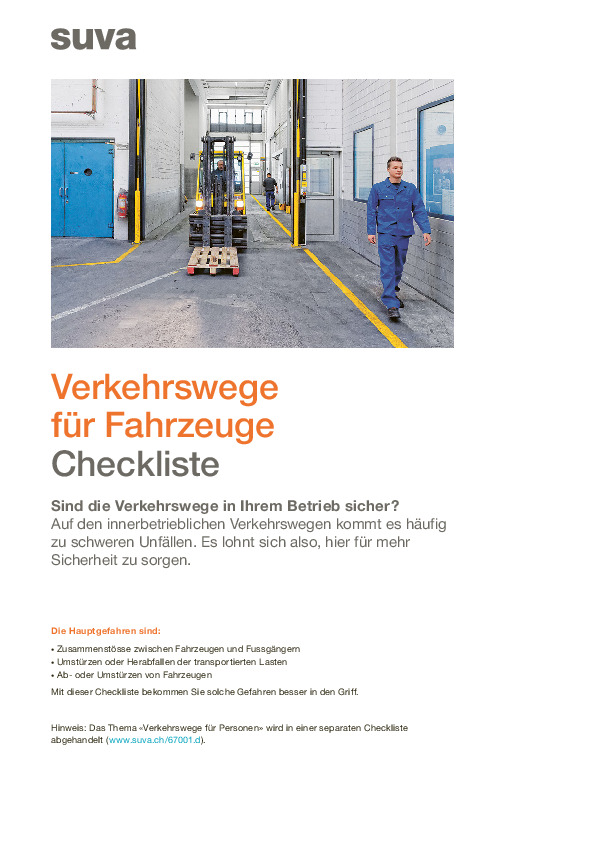 Checkliste Verkehrswege für Fahrzeuge