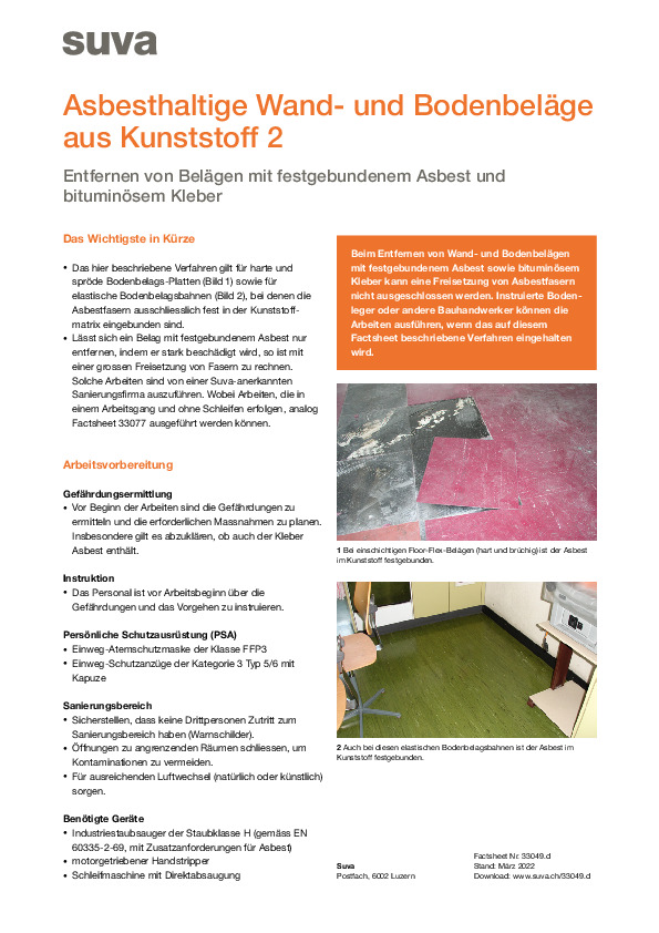 Beläge mit festgebundenem Asbest sicher entfernen