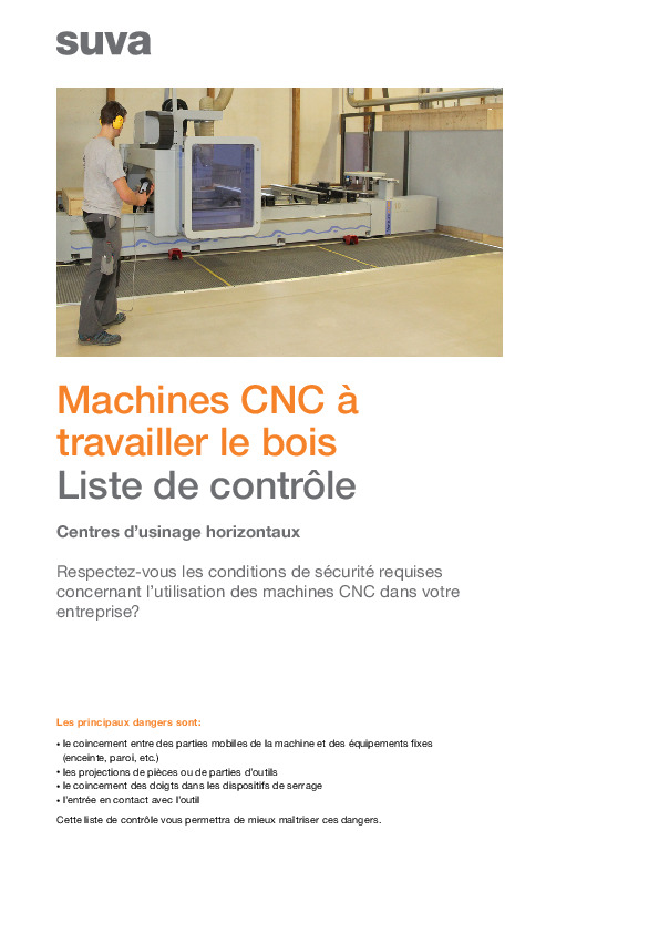 Utilisation sûre de la machine CNC à travailler le bois