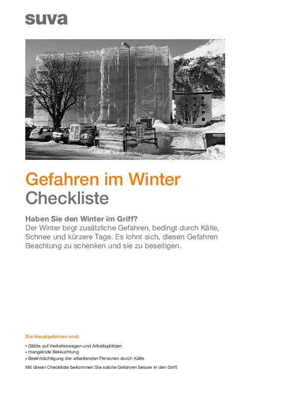 Winter-Check: sichereres Arbeiten bei Kälte