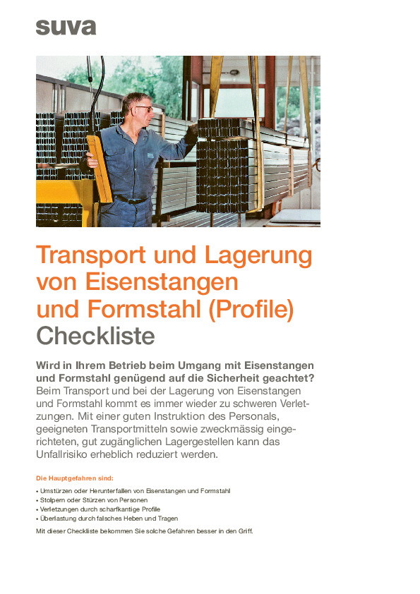 Checkliste: Eisenstangen und Formstahl sicher lagern