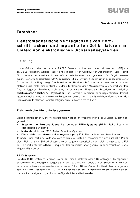 Herzschrittmacher und EMV