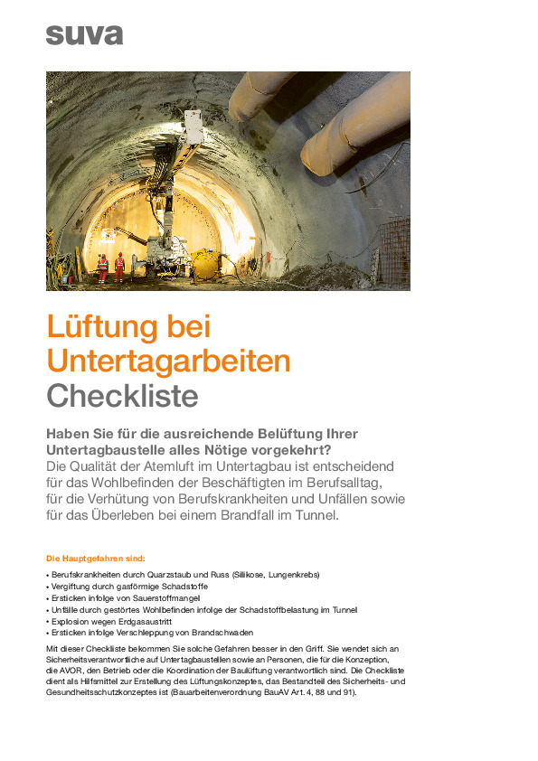 Gute Luft oder doch nicht? Check: Lüftung Untertagebau 