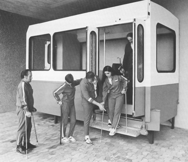 Simulateur de tram à Bellikon en 1977