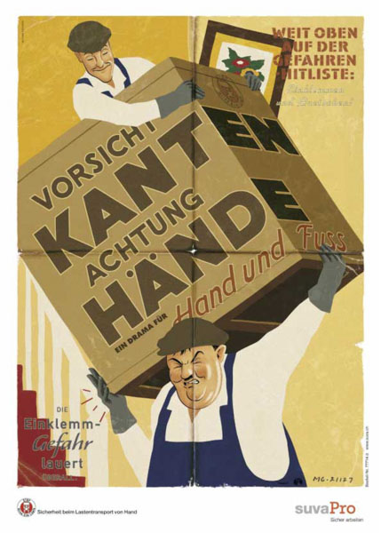 Plakat Einklemmgefahr, 2001