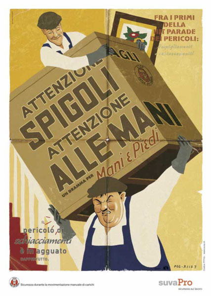 Manifesto sul pericolo di schiacciamento durante il trasporto dei carichi, 2001