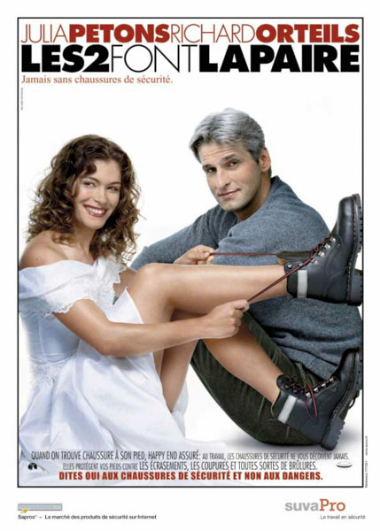 Détournement d’une affiche de cinéma pour promouvoir la protection des pieds, 2001