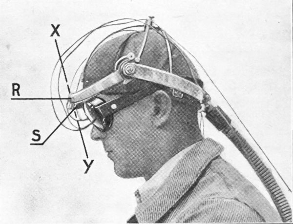 Lunettes de protection avec dispositif de refroidissement artificiel, 1934