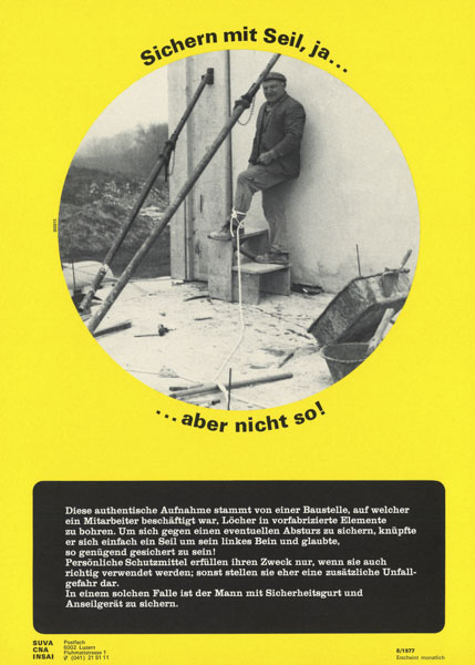 Seilsicherung auf Baustellen, 1977