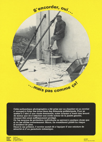 Cordes de sécurité sur les chantiers, 1977
