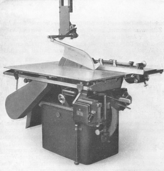 Scie circulaire à table avec dispositif de protection, 1937