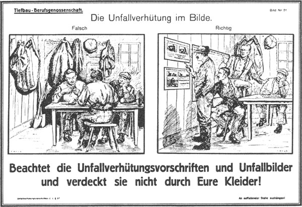 Plakataktion der Tiefbau-Berufsgenossenschaft in Deutschland, Verwaltungsbericht 1925/1926