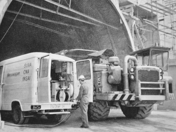 Camionnette de mesure des émissions de moteur diesel lors des travaux souterrains, 1972