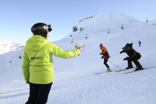 Unfallverhütung an Events-Radarkasten auf Skipiste-2008