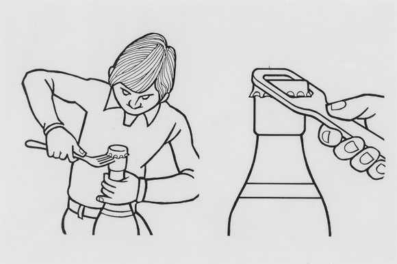 Unfallverhütung durch Belehrung-Flaschen richtig öffnen-1975