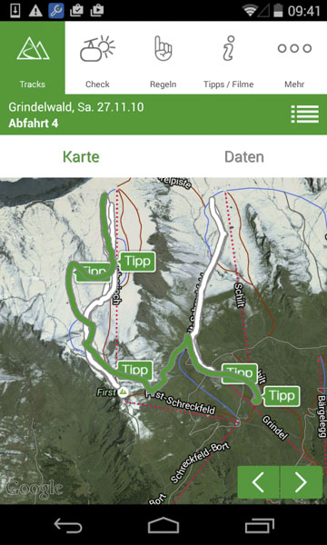 Unfallverhütung auf dem Smartphone-Slope-Track-App-ab 2010